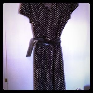 Dress brown with polka dots